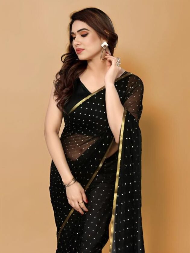 Black Chiffon Saree