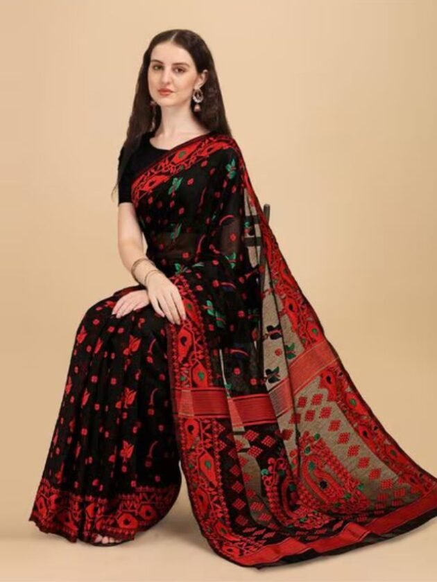 Black Jamdani Saree