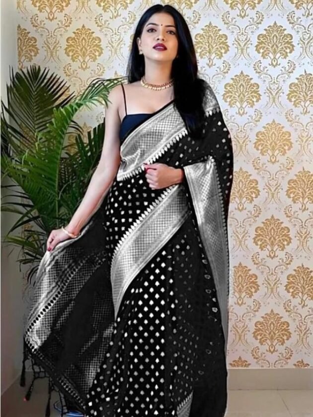 Black Kanjivaram Saree