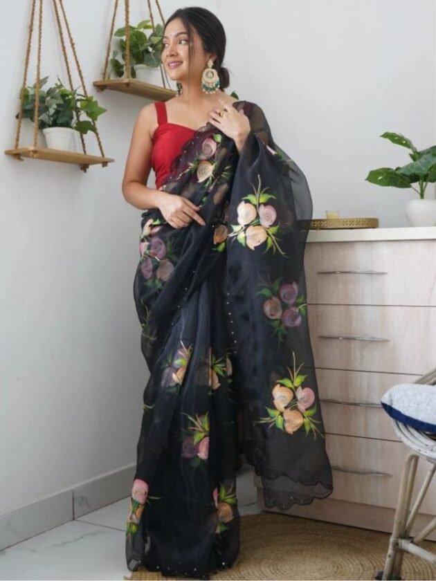 Black Organza Saree