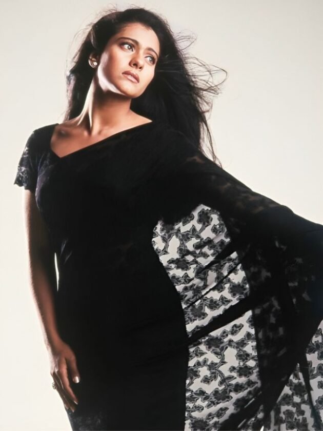 Kajol in Black Bollywood Saree