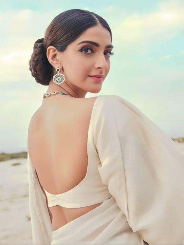 Sonam Kapoor in Bold Backless Blouse Style