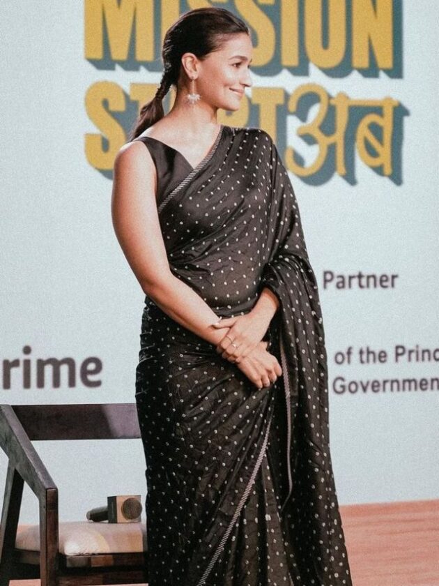 Alia Bhatt in Black Saree