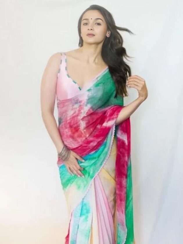 Alia’s Printed Saree Look