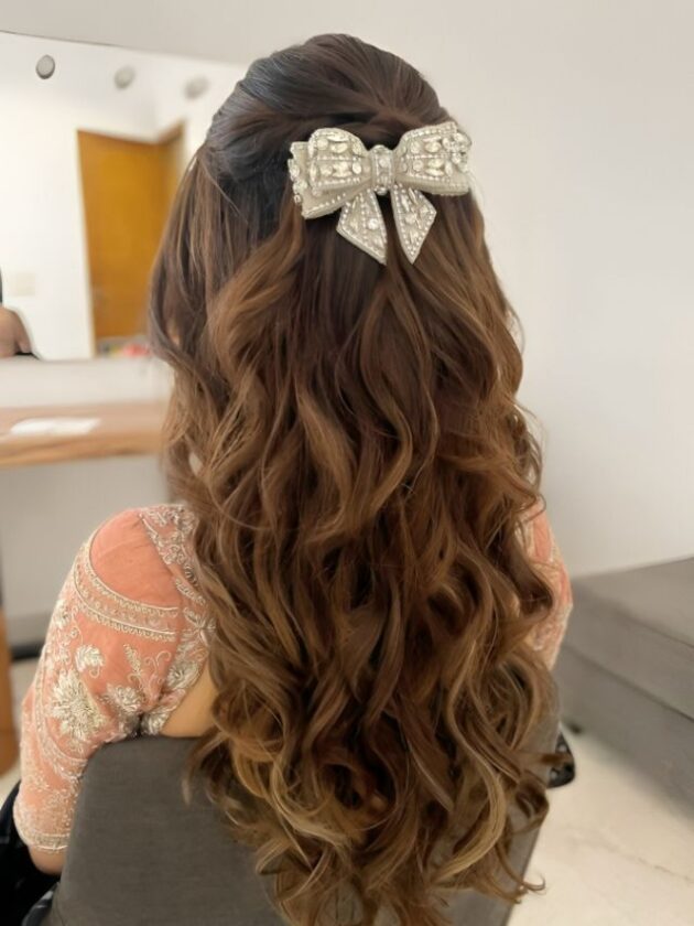 Designer Bow on Backside with gown for wedding