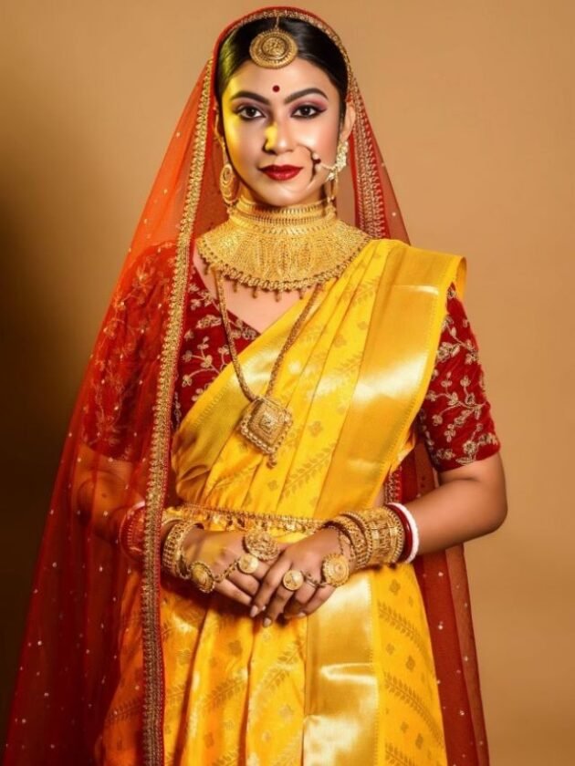 Royal Yellow Bridal Banarasi Saree