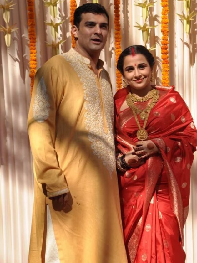 Vidya Balan in Red Banarasi Saree for Wedding