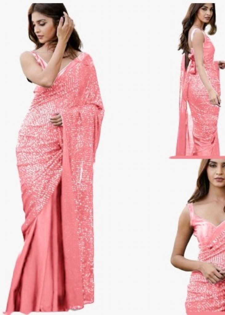 Light Pink Silk Plain Saree – Leemboodi