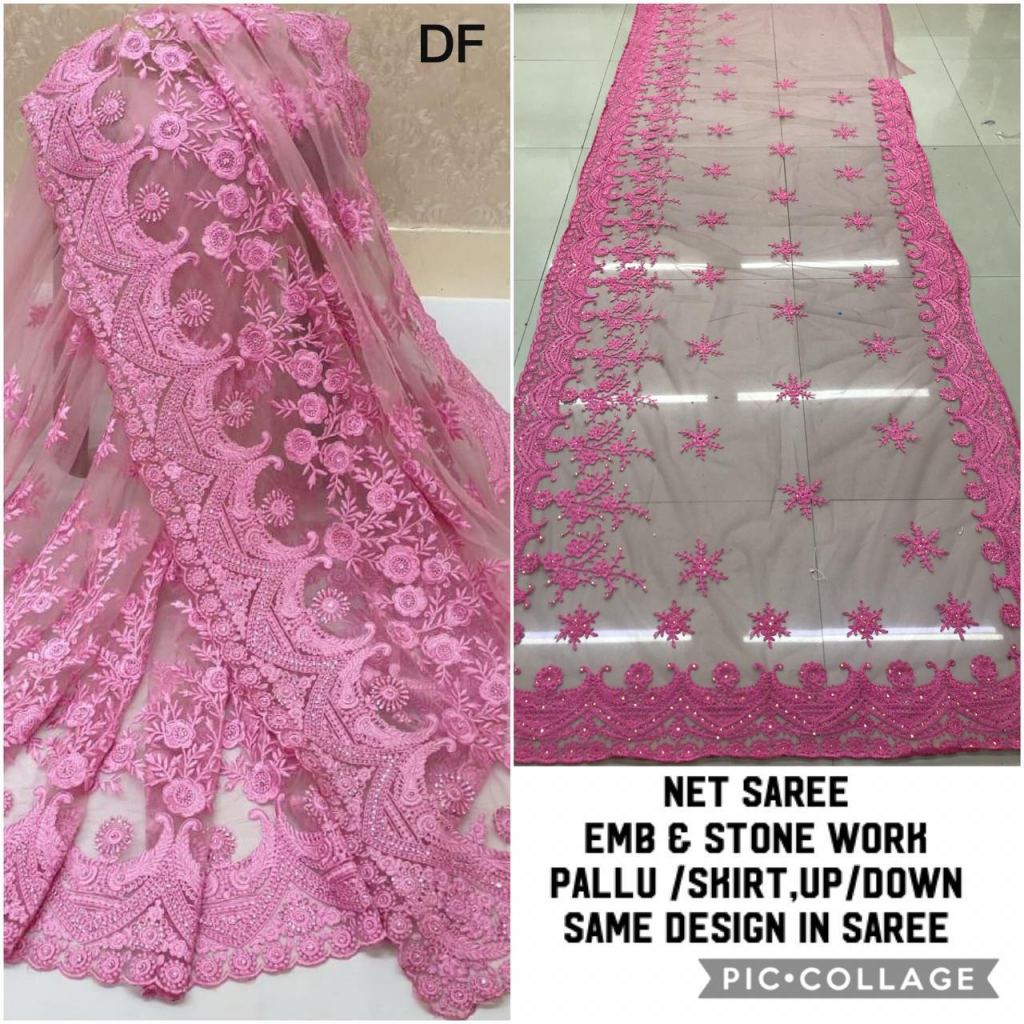 Buy Fancy Soft net saree at Rs. 750 online from Fab Funda designer sarees :  FF-2076Pink