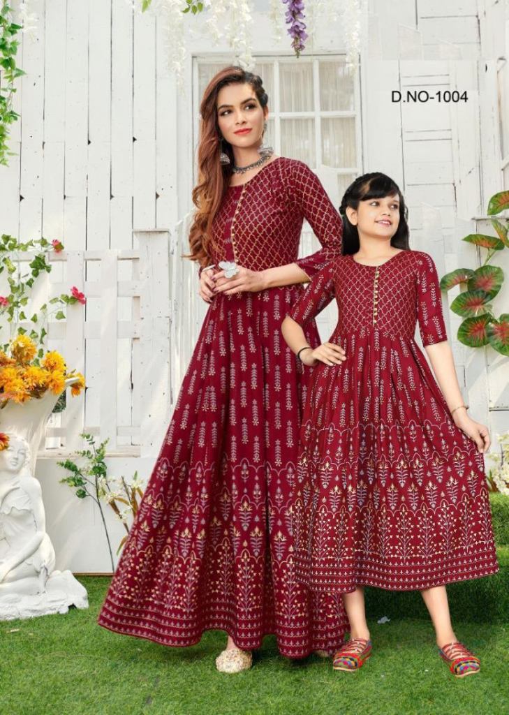 Printed Green Alluring Mother Daughter Dress Combo, Handwash, Casual Wear  at Rs 2199 in Jaipur