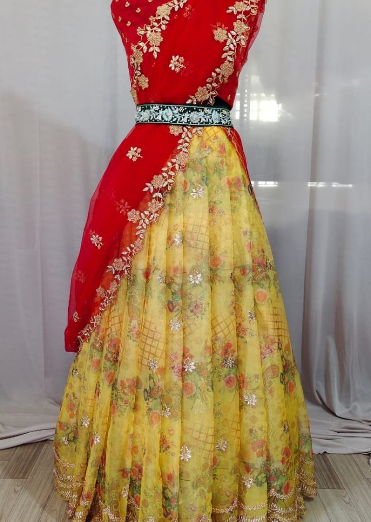 Buy south special orgenza lehengas online at best rate from fab funda surat