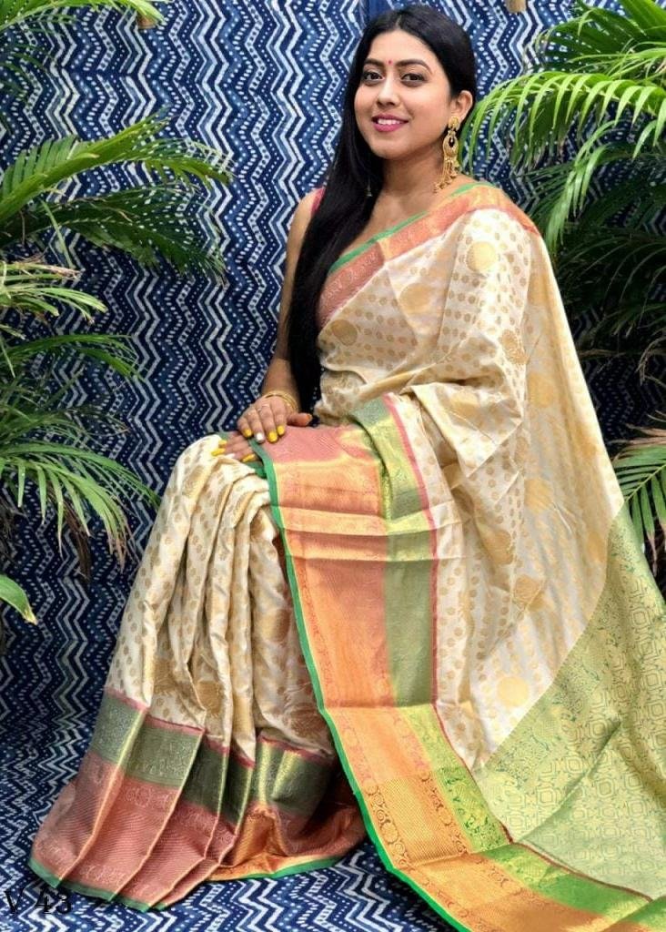 Buy Yashvi Beigh kanchipuram saree at Rs. 1700 online from Fab Funda ...