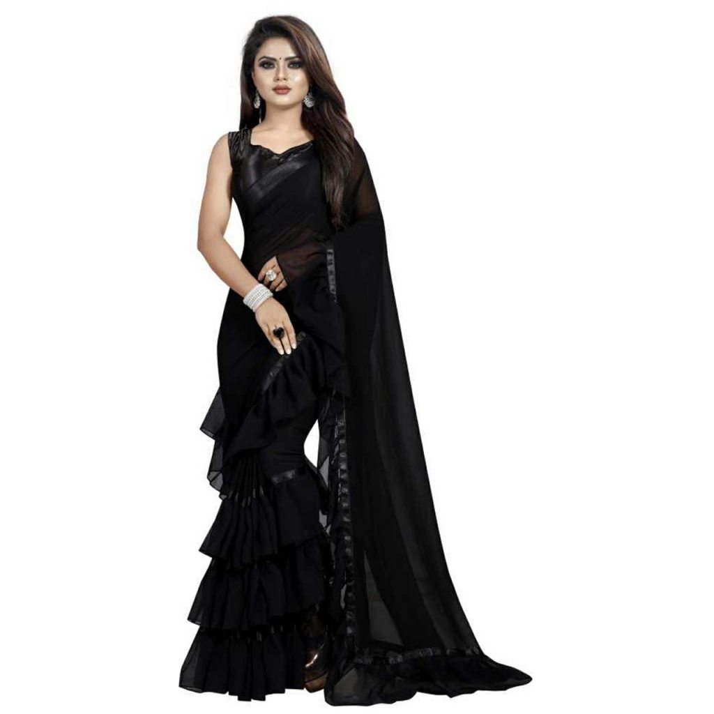 Buy Ruffle saree at Rs. 700 online from Fab Funda fancy sarees : p-r