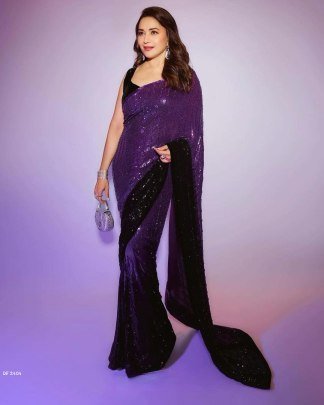 60 GRAM Georgette Sequence Embroidery work on Saree