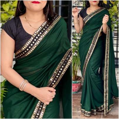 Designer Vichitra Silk Saree For Women