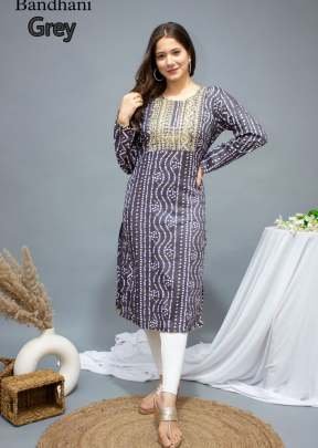 Rashika Bandhej  Side Cut Kurti