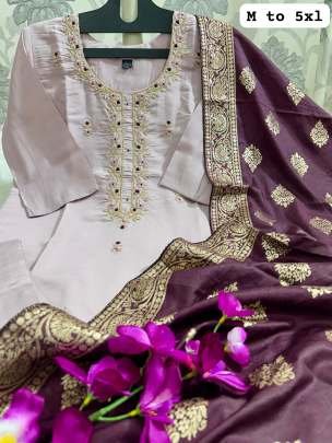 Abalone Exclusive Pure Handwork Muslin Silk Kurtis Set