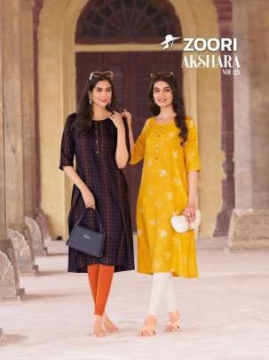 Akshara Vol 28 Beautiful Printed Rayon Kurtis By Zoori Brand