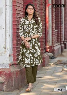 Alexa Vol 3 Floral Printed Regular Wear Wester Kurti Set By Zoori Brand