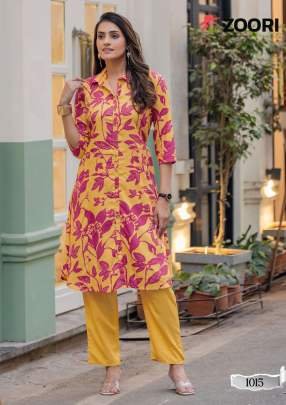 Alexa Vol 3 Floral Printed Regular Wear Wester Kurti Set By Zoori Brand