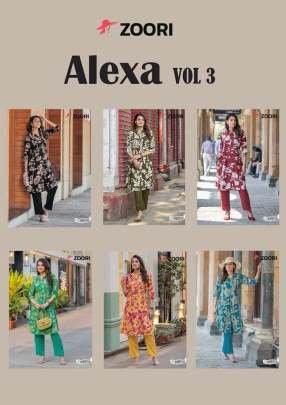 Alexa Vol 3 Floral Printed Regular Wear Wester Kurti Set By Zoori Brand