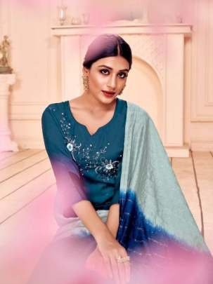 Alishka Fashion Present Celebration Silk Hand Work Kurtis Set