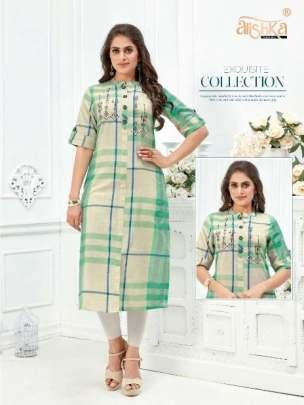 Alishka Fashion Present Zara Regular Wear Embroidery Kurtis
