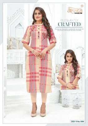 Alishka Fashion Present Zara Regular Wear Embroidery Kurtis