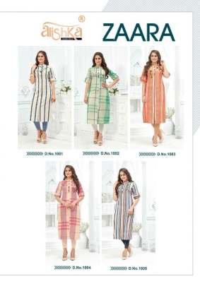 Alishka Fashion Present Zara Regular Wear Embroidery Kurtis