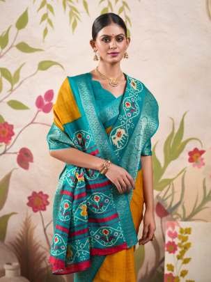 Wedding Muster Patola Print Tussar Saree