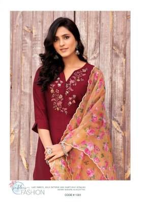Anieya Brand Present Eliza Vol 1 Viscose Embroidered Kurtis Pant Dupatta