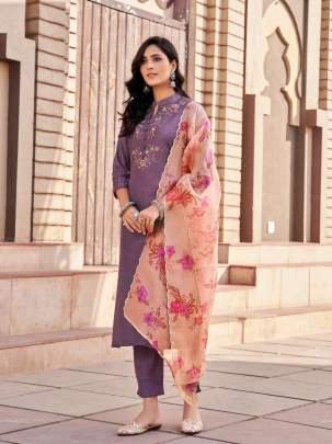 Anieya Brand Present Eliza Vol 1 Viscose Embroidered Kurtis Pant Dupatta