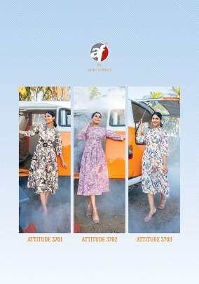 Anju Fabrics Attitude Vol 2 Western Printed Midi Dress