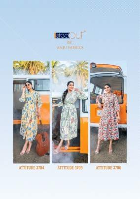 Anju Fabrics Attitude Vol 2 Western Printed Midi Dress