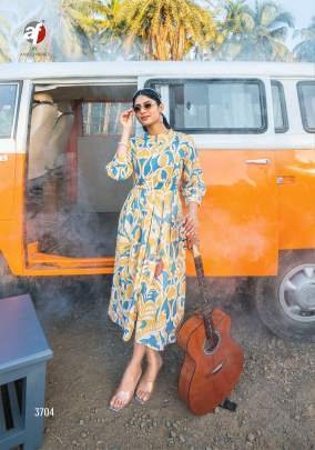 Anju Fabrics Attitude Vol 2 Western Printed Midi Dress