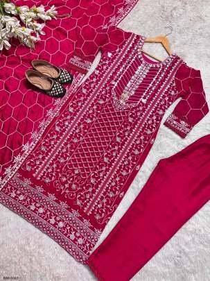 Attractive Readymade Designer Embroidery Long Ethnic Suits