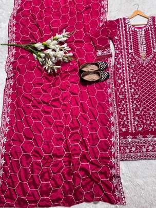 Attractive Readymade Designer Embroidery Long Ethnic Suits