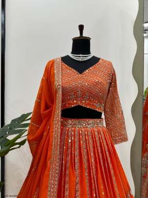 Attractive Wedding Designer Georgette Lehenga Choli