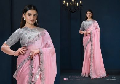 Baby PInk Silk Saree Moh Manthan 24500 Series Stardust By Mahotsav