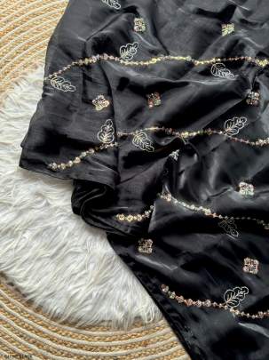 Beautiful Black Jimmy Choo Hand Work Saree