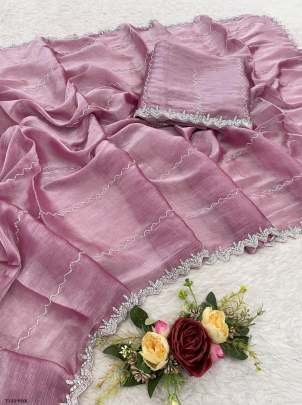 Beautiful Collection Pink Jimmy Choo Handwork Saree