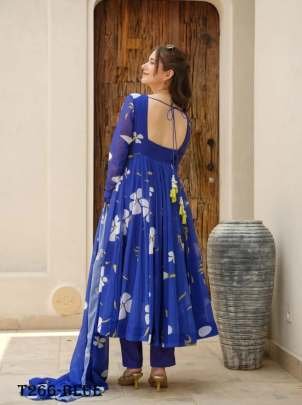 Beautiful Desiner Blue Georgette Suit Set