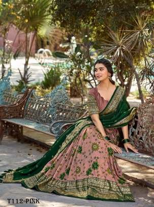 Beautiful Dusty Pink Kalamkari Printed Silk Festival Wear Lehenga Choli