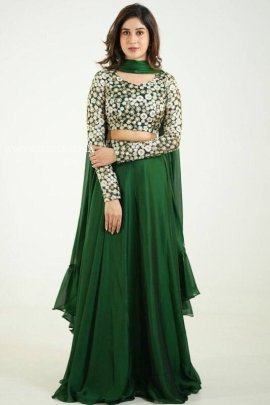 Beautiful Ivory Green Rangoli Silk Lehenga Choli