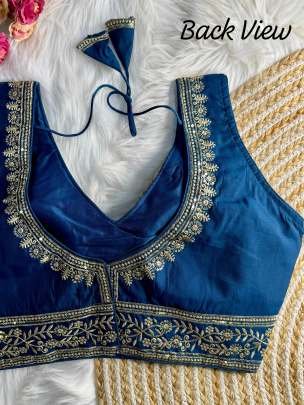 Beautiful Morpeach Heavy Work Ready To Wear Blouse For Dulhan