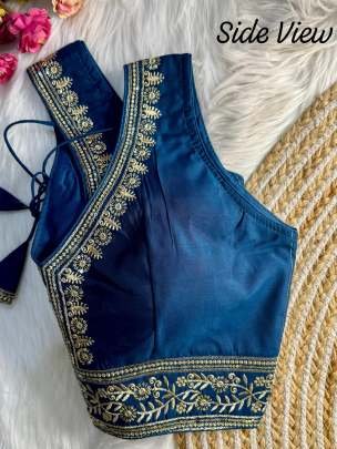 Beautiful Morpeach Heavy Work Ready To Wear Blouse For Dulhan