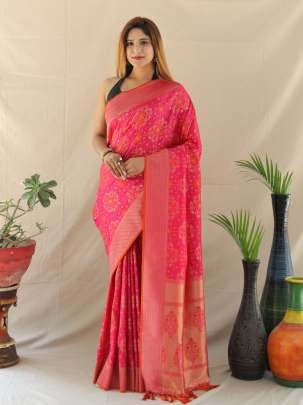 Beautiful Pink Handloom Soft Silk Weaving Sarees