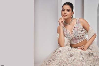 Beautiful  White Soft Net Lehenga Choli For Women