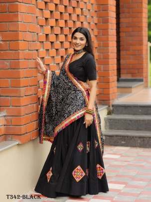 Best Collection Black Muslin Cotton Lehenga Choli