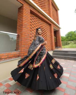 Best Collection Black Muslin Cotton Lehenga Choli